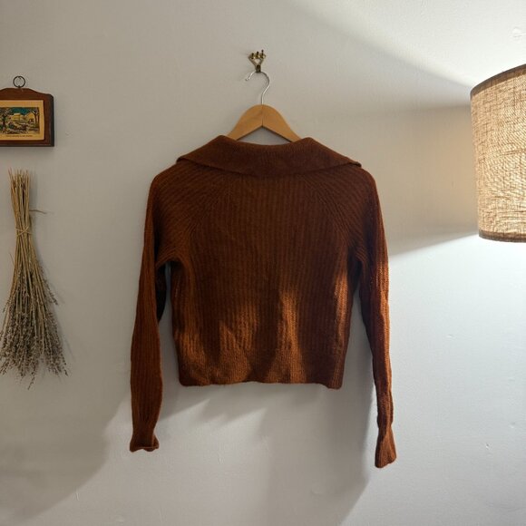 Everlane The Alpaca Collared Cardigan Brown Size XXS - Picture 5 of 6